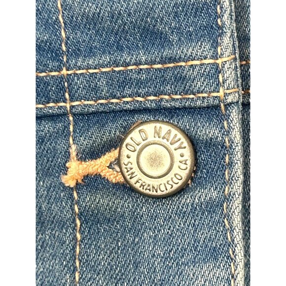 Old Navy Girls Denim Jacket Tie Dyed Ombré Blue L 10-12 Buttons Collar Pockets - Picture 6 of 11